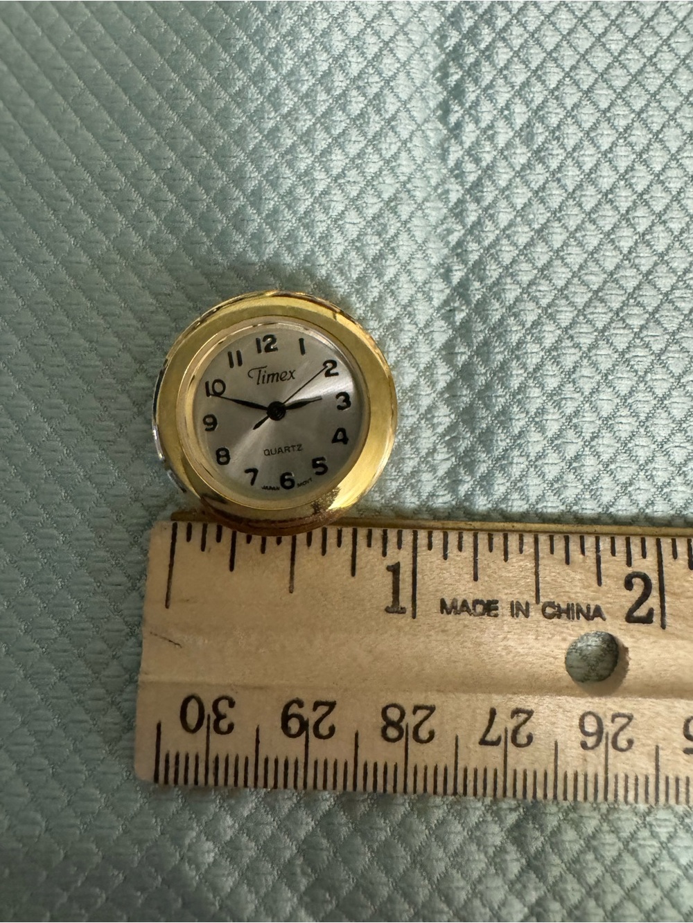 Timex Gold Tone Mini Insert Clock with Silver Dial